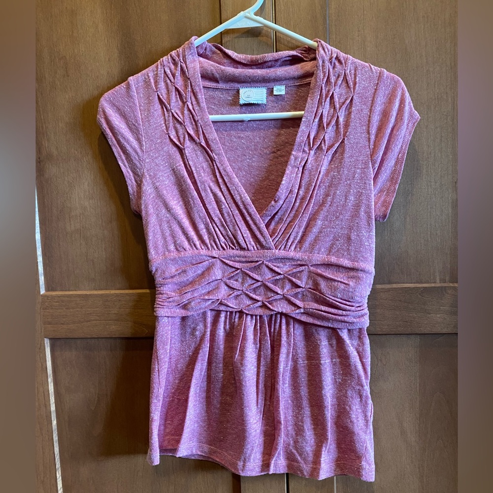 Anthropologie Pink Women’s V-neck Shirt